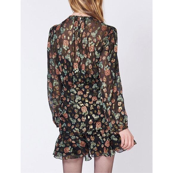 Veronica Beard robin dress size 8 holiday black floral - NWT - Picture 15 of 15